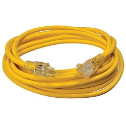 Southwire 02587 12/3 Vinyl Outdoor Extension Cord with Lighted End, 25-Foot