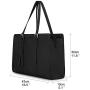 ECOSUSI Laptop Tote Bag for Women Fits Up to 15.6 Inch PU Leather Briefcase Office Handbags Large Capacity with 3 Divided Compartments