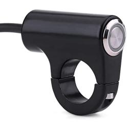 7/8'' 22mm Handlebar Control Push Button Switch, Weatherproof Aluminum Alloy Motorcycle Handlebar Mount Switch Button Headlight Brake Fog Lights ON/OFF(Automatic Return Button)