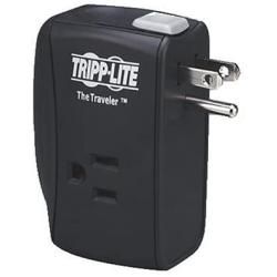 Tripp Lite 2 Outlet Portable Surge Protector Power Strip, Direct Plug in, Tel/Modem Protection, & $50,000 Insurance (Traveler)