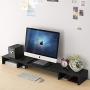 Tribesigns 3 Shelf Three Tier Monitor Stand Riser with Adjustable Length and Angle, Black