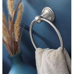 Moen DN8486BN Preston Collection Bathroom Hand Towel Ring, Spot Resist Brushed Nickel
