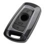 TANGSEN Smart Key Fob Case for BMW 1 3 4 5 6 7 Series GT3 GT5 M5 M6 X3 X4 3 4 Button Keyless Entry Remote Personalized Protective Cover Plastic Gray Brushed Pattern Black Silicone