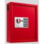 AdirOffice 40 Keys Cabinet with Digital Lock - Electronic Key Safe - Pin Code Keyless Storage Box for Keys - Secure Steel Lockbox - Scratch Resistant Powder Coated - Wall Anchor (Red)