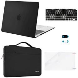 MOSISO MacBook Air 13 inch Case 2020 2019 2018 Release A2337 M1 A2179 A1932,Plastic Hard Case&Bag&Keyboard Skin&Webcam Cover&Screen Protector Compatible with MacBook Air 13 inch Retina, Black