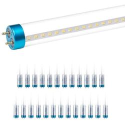 Hyperikon T8 LED Tube Light 2 Foot, Glass T10 T12 10W=32W, Dual & Single End, Hybrid Works with or Without Ballast, Clear Lens, UL, Crystal White, 25 Pack
