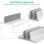 Vaydeer Double-Slot Adjustable Vertical Laptop Stand Newly Designed 2 Slot Aluminum Desktop Holder for All MacBook/Chromebook/Surface/Dell/iPad Up to 17.3 Inches - Silver