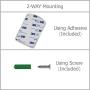 EIKS 2 Pack Remote Holder Controller Rack, Two Way Wall Mounting - Using Adhensive Tape or Drilling Holes (White)