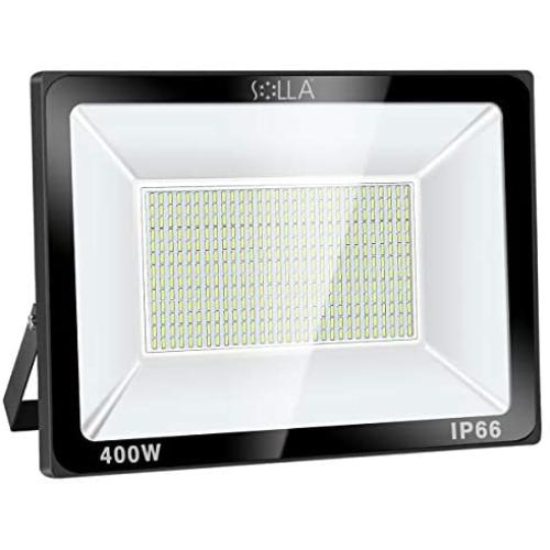 SOLLA 400W LED Flood Light, IP66 Waterproof, 32000lm, 2140W Equivalent, Super Bright Outdoor Security Lights, 6000K Daylight White, Floodlight Landscape Wall Lights