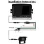 Dual Backup Camera with Monitor Kit System(12-24V) 7'' HD Monitor Reversing +2 Rear View 170° Wide Angel Night Vision Waterproof,18 Infrared Lights Camera Fit for Trucks/RV/Van/Campers/Vehicles.