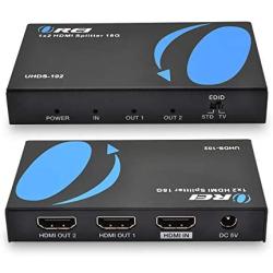 Orei UltraHD 4K @ 60 Hz 1 X 2 HDMI Splitter 1 in 2 Out 2 Port 2: 8-Bit - HDMI 2.0, HDCP 2.0, 18 Gbps, EDID, Duplicate / Mirror 4K Screens - UHDS-102