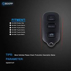 ECCPP GQ43VT14T Key Fob Keyless Entry Remote for T oyota Sienna/Solara/Camry/Corolla/Matrix key fob GQ43VT14T (Pack of 1)
