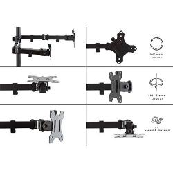 Gladiator Joe Heavy Duty Dual/Two Desktop Monitor Mount/arm VESA Compatible | Fully Adjustable articulating arm | Supports Heavy Monitors | 13 to 32 inch | 17.6 lb Each arm | Black Steel