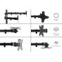 Gladiator Joe Heavy Duty Dual/Two Desktop Monitor Mount/arm VESA Compatible | Fully Adjustable articulating arm | Supports Heavy Monitors | 13 to 32 inch | 17.6 lb Each arm | Black Steel