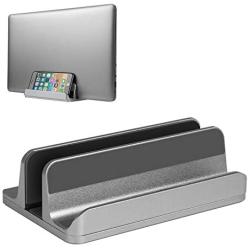 JARLINK (Upgraded Version) Vertical Laptop Stand, Desktop Stand Adjustable Laptop Holder (up to 17.3 inches) Compatible with MacBook Pro/Air, Microsoft Surface, Lenovo (Gray)