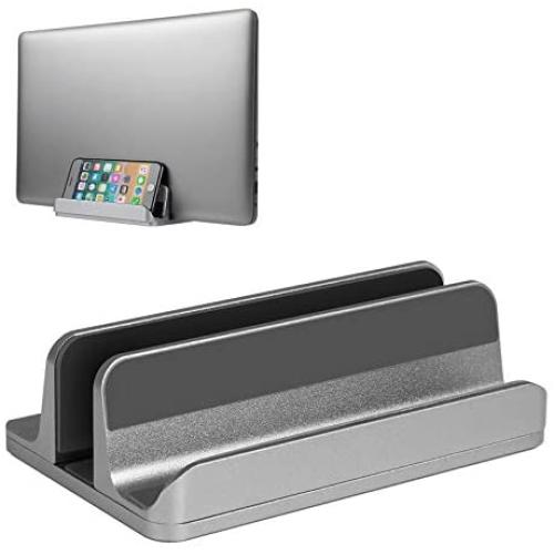 JARLINK (Upgraded Version) Vertical Laptop Stand, Desktop Stand Adjustable Laptop Holder (up to 17.3 inches) Compatible with MacBook Pro/Air, Microsoft Surface, Lenovo (Gray)