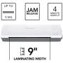 Swingline Laminator, Thermal, Inspire Plus Lamination Machine, 9 Inches Max Width, Quick Warm-Up, Includes Laminating Pouches, White/Gray (1701857ECR)