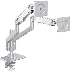 Bestand Premium Dual Monitor Stand - Dual Monitor Mount for LED LCD,Up to 17-27 Screen,Aluminum (Silver)