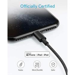 Anker 6ft Premium Nylon Lightning Cable [2-Pack], MFi Certified for iPhone Chargers, iPhone SE/Xs/XS Max/XR/X / 8 Plus / 7/6 Plus, iPad Pro Air 2, and More(Black)