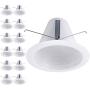 TORCHSTAR 12-Pack 6 Inch Recessed Can Light Trim, 5.51 Inch Air Tight Baffle Trim, Anti-Glare Self-Flanged Downlight Trim, for Max 75W PAR30, BR30, PAR38, BR40, A19 Bulbs & 6 Inch Housing Can