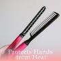 Herstyler Straightening Comb For Hair - Flat Iron Comb For Great Tresses Hair Straightener Comb With A Firm Grip - Straightener Comb For Knotty Hair - Styling Comb For Unkempt Hair - Get wooed (Pink)