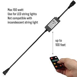 Brightech Dimmer with Remote for Our Ambience Pro LED String Lights - Commercial Grade Dimmer Rated at 150 Watts - Create a Welcoming Atmosphere with Multiple Levels of Brightness
