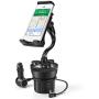 TNP Smartphone Car Mount Holder Charger Station - Universal Car Cup Holder Mount with 3 Sockets and 2 USB Charge Port for iPhone 11 Pro, 11 Pro Max, X, XS, XR, 8, 7 Plus, Samsung Galaxy Phone and More