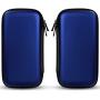 iMangoo Shockproof Carrying Case Hard Protective EVA Case Impact Resistant Travel 12000mAh Bank Pouch Bag USB Cable Organizer Earbuds Sleeve Pocket Accessory Smooth Coating Zipper Wallet Navy Blue