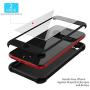 ORETECH Designed for iPhone SE 2020 Case with[2 x Tempered Glass Screen Protector] 360° Full Body Protection Cover Hard PC Soft Rubber Silicone for iPhone SE 2nd Generation (2020)-4.7- Black