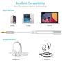 Headphone Splitter, Syncwire Nylon-Braided 3.5mm Extension Cable Audio Stereo Y Splitter (Hi-Fi Sound), 3.5mm Male to 2 Ports 3.5mm Female Headset Splitter for Apple, Samsung & More - Silver