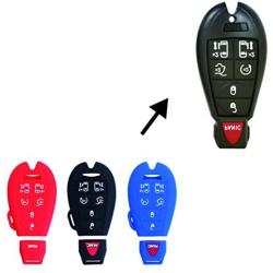 BAR Autotech Remote Key Silicone Rubber Keyless Entry Shell Case Fob and Key Skin Cover fit for Chrysler Town, Country Van, Dodge Grand Caravan, Volkswagen Routan (Red)