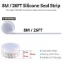 Emoly Silicone Seal Strip, 8M/26ft Self Adhesive Door Strip Bottom for Doors Silicone Sealing Sticker Adhesive for Doors and Windows Gaps of Anti-Collision Silicone (25MM, Transparent)