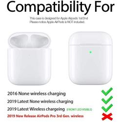 Hamile Compatible with AirPods Case [Front LED Visible] Soft Silicone Protective Cases Cover Skin Designed for Apple AirPod 2 & 1, Women Men, with Keychain (Army Green)
