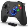 Forty4 Wireless Gaming Controller, Dual-Vibration Joystick Gamepad Computer Game Controller for PC Windows 7/8/10, PS3, Switch- Black