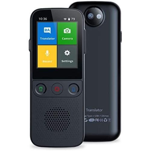Language Translator Device Portable Voice Translator Support WiFi/Hotspot/Offline Smart Translator Device Two Way Real Time 2.4 Inch Touch Screen 138 Languages