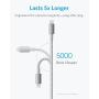 Anker 6ft Premium Nylon Lightning Cable [2-Pack], Apple MFi Certified for iPhone Chargers, iPhone Xs/XS Max/XR/X / 8/8 Plus / 7/7 Plus / 6/6 Plus / 5s, iPad Pro Air 2, and More(Silver)