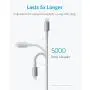 Anker 6ft Premium Nylon Lightning Cable [2-Pack], Apple MFi Certified for iPhone Chargers, iPhone Xs/XS Max/XR/X / 8/8 Plus / 7/7 Plus / 6/6 Plus / 5s, iPad Pro Air 2, and More(Silver)