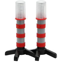 Twinkle Star Emergency Roadside Flares Kit LED Safety Strobe Road Warning Light Highway Beacon Alert Flare with Magnetic Base, Detachable Stand, Solid Storage Case, Set of 2