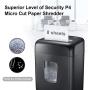 Shredder for Home Office, Bonsaii Micro Cut Paper and Credit Card Shredder, 8 Sheet Paper Shredder with 4 Gallons Transparent Window, Black (C206-D)