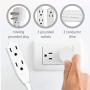 Maximm Cable 4 Ft 360° Rotating Flat Plug Extension Cord/Wire, 16 AWG Multi 3 Outlet Extension Wire, 3 Prong Grounded Wire - White - UL Listed