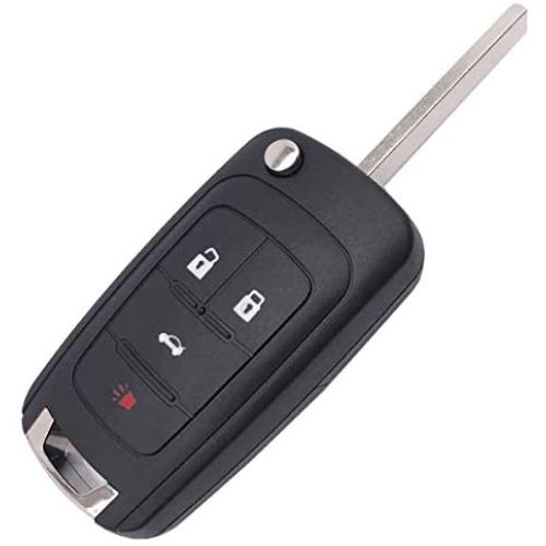 Horande Replacement Folding Keyless Entry Remote Control Key Fob Cover Case Fit for 2010 2012 2011 2014 Chevy Camaro Cruze Equinox Sonic Terrain Key Fob No Chip