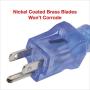 Clear Power 15 ft 3 Outlet Heavy Duty Extreme Cold Weather Engine Block Heater Outdoor Extension Cord 16/3 SJTW, -50°C with Flashing Power Light, Blue, 3 Prong Grounded Plug, CP10098