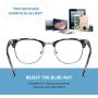 AOMASTE Blue Light Blocking Glasses Vintage Half Frame UV Clear Lens Anti Eyestrain Computer Gaming Glasses for Women Men