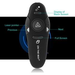 Wireless Presenter, ON THE WAY RF 2.4GHz Wireless Presenter Remote Presentation USB Control PowerPoint PPT Clicker