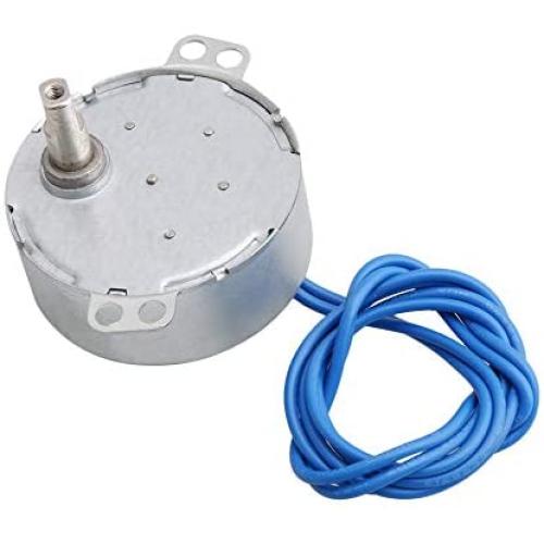 Homeswitch Metal TYC-50 Double Flat Shaft CW/CCW Undirectional Speed Reduction Synchronous Motor AC110V 4-5RMP Silver