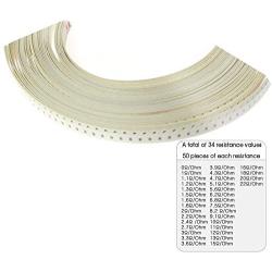 ToToT Common Chip Resistor Kit 1700pcs SMD0603-5% (0 ohm ~ 22 ohm) 34 Kinds Chip Fixed Resistors Electronic Components Accessories Package