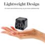 (2PACK) US Travel Plug Adapter,EU/UK/AU/IN/CN/JP/Asia/Italy/Brazil to USA Type B, 3 Prong Grounded USA Wall Plug, EU to US Travel Adaptor and Converter,Black