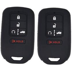 LemSa 2Pcs 5 Buttons Silicone Key Fob Cover Case Protector Holder for Honda Civic Accord Pilot CR-V Pilot EX EX-L 2019 2018 2017 2016 2015 A2C81642600,5 Buttons Smart Key Black