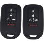 LemSa 2Pcs 5 Buttons Silicone Key Fob Cover Case Protector Holder for Honda Civic Accord Pilot CR-V Pilot EX EX-L 2019 2018 2017 2016 2015 A2C81642600,5 Buttons Smart Key Black