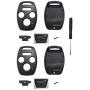 Cutting Not Required - Replacement Key Fob Shell Case Fit for Honda Accord Civic Ex Pilot CR-V 4 Buttons Keyless Entry Remote Car Key Housing with Screwdriver (Black 2Pack)